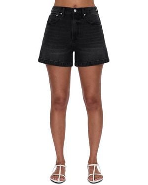 Pistola Saige High Rise A Line Denim Shorts - Black