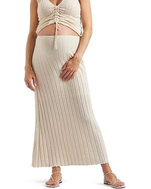 Ripe Maternity Charli Rib Skirt - Natural