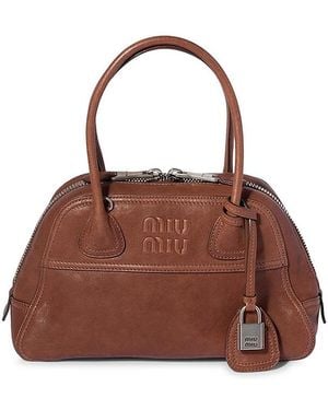 Miu Miu Vivant Nappa Lambskin Bag, 11.02 W X 3.74 X 6.69 - Brown