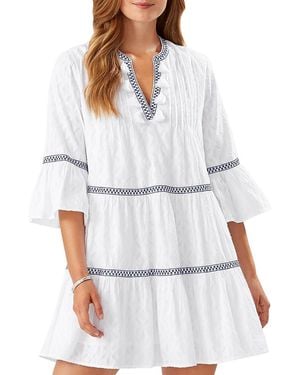 Tommy Bahama Jacquard Tiered Dress - White