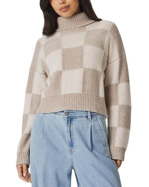 Splendid Thea Cropped Turtleneck Sweater - Blue