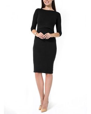 Accouchée Grace Maternity/Nursing Dress - Black