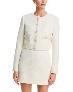LoveShackFancy Alphie Embellished Tweed Jacket - White