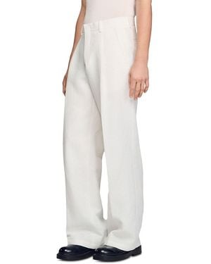 Sandro Linen Suit Pants - White