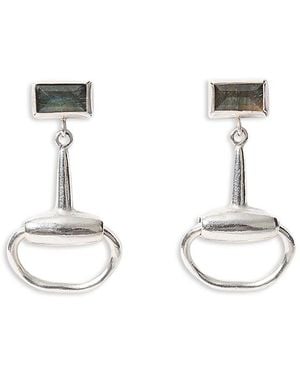 Chan Luu Horsebit Drop Earrings - White