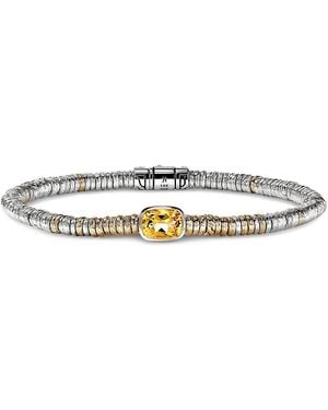 John Hardy 14K & Sterling Heishi Citrine Bead Bracelet - White