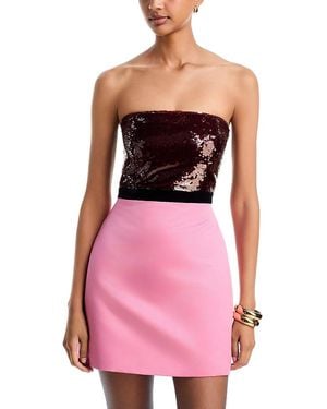 BCBGMAXAZRIA Leonie Sequined Bodice Mini Dress - Pink