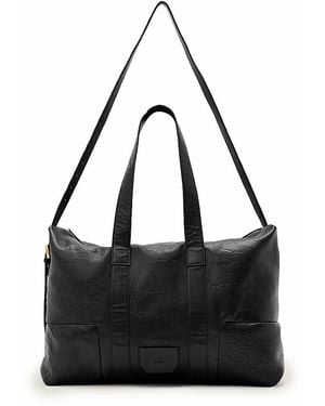 AllSaints Ares Large Grained Leather Holdall Tote - Black