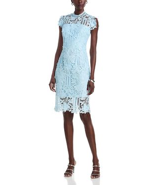 Eliza J Lace Halter Mock Neck Sheath Dress in White | Lyst