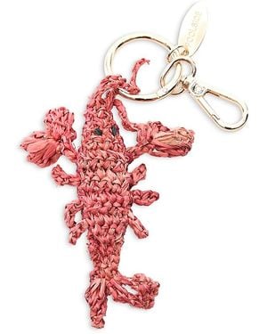 Poolside The Lobster Raffia Bag Charm - White