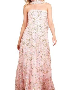 Needle & Thread Dream Garland Strapless Gown - Pink