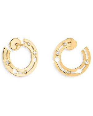 Dinh Van 18K Pulse Hoop Earrings With Diamonds - White