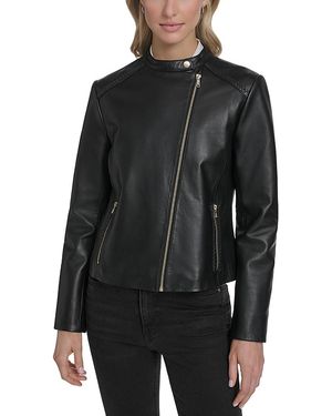Cole Haan Stand Collar Racer Jacket - Black