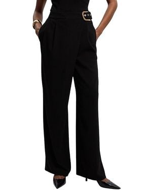 Karen Millen Tailored Crepe Buckle Pants - Black