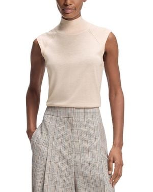 BOSS Fipini Sleeveless Turtleneck Sweater - White