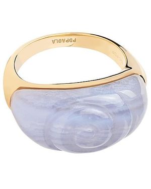 Pdpaola Agate Shell Ring - Blue