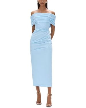 Rachel Gilbert Camille Off-The-Shoulder Dress - Blue