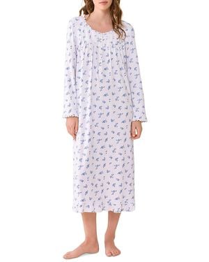 Eileen West Cotton Stretch Pointelle Ballet Nightgown - White