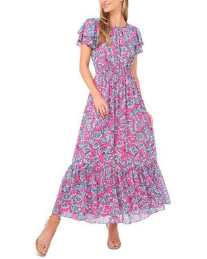 Cece Double Ruffle Maxi Dress - Purple