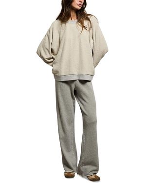 PERFECTWHITETEE Ziggy Reverse Fleece Oversized Sweatshirt - Natural