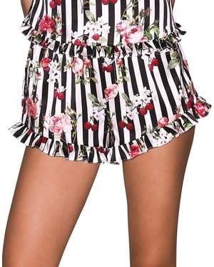 Fleur du Mal Ruffle Hem Shorts - Black