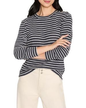 NIC+ZOE Texture Stripe Button Shoulder Top - Multicolor