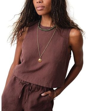 Marine Layer Quinn Cropped Tank - Brown