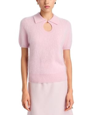 By Malene Birger Talallia Cashmere Collared Polo Sweater - Pink