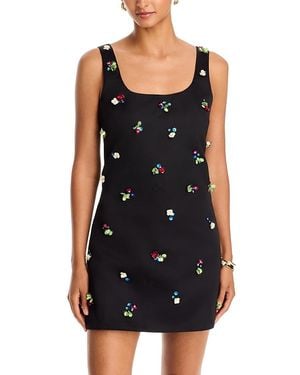 Aqua 3D Embellished Mini Dress - Black