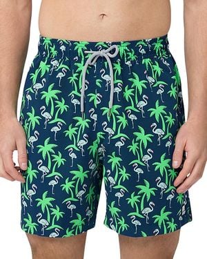 Tom & Teddy Printed Drawstring 6 Swim Trunks - Blue