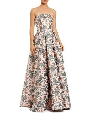 Mac Duggal Strapless Floral Brocade Ball Gown - Multicolor