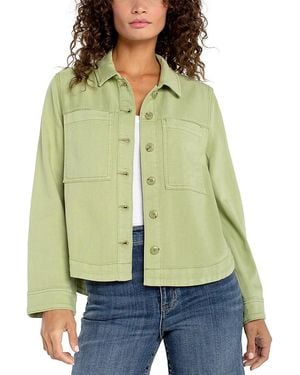 Liverpool Los Angeles High Low Denim Shacket - Green
