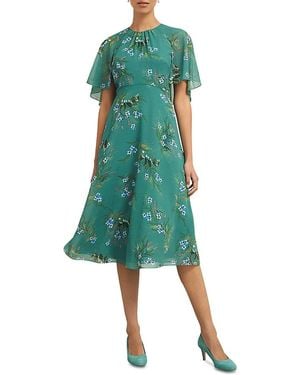 Hobbs Jaida Floral Print Midi Dress - Green