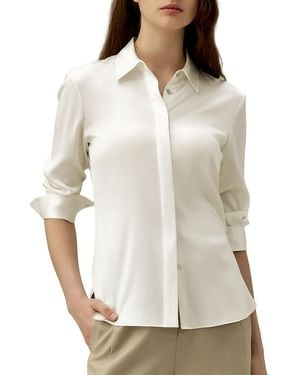 LILYSILK Elegant Silhouette Silk Shirt - White