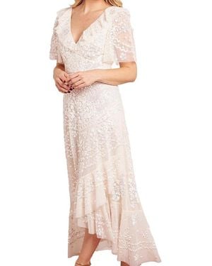 Needle & Thread Anais Sequin Frill Ankle Gown - Pink