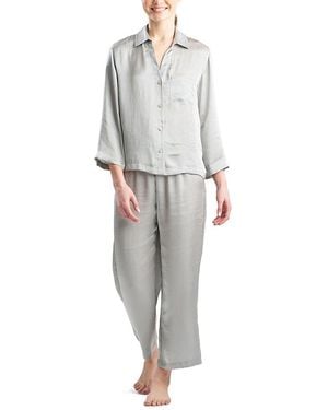 NATORI EDIT Natori Ashley Icon Notch Top And Pant Pj Set - Gray