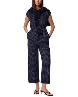 Whistles Grid Print Jumpsuit - Blue