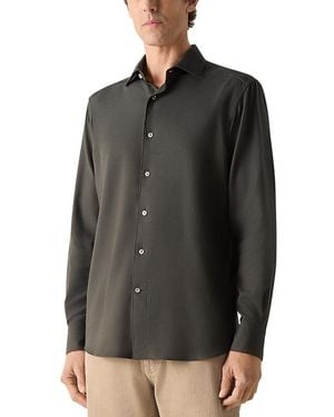 ZEGNA Cashco Cotton & Cashmere Shirt - Black