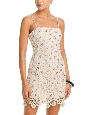Aqua Mirror Crochet Mini Dress - White