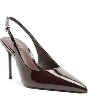 SCHUTZ SHOES Paola Patent Leather Slingback Pumps - Brown