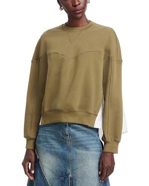 3.1 Phillip Lim French Terry Mixed Media Sweatshirt - Green
