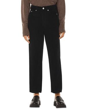 Whistles High-Rise Cropped Corduroy Pants - Black