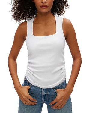 Michael Stars Maribel Square Neck Rib Tank - White