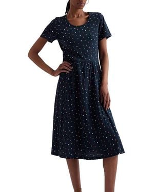 Seasalt Cornwall Enor Scoop Neck Fit And Flare Midi Dress - Blue