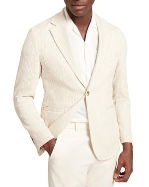 Ted Baker Rusticj Regular Fit Textured Boucle Cotton Blend Blazer - Natural