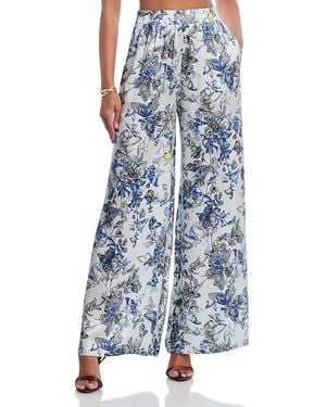 L'Agence 'Agence Lillian Silk Wide Leg Pants - Blue