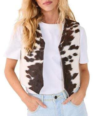 Nasty Gal Cow Hide Leather Waistcoat - White