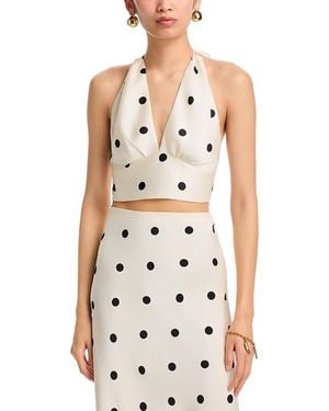 Bardot Phoebe Satin Halter Top - White
