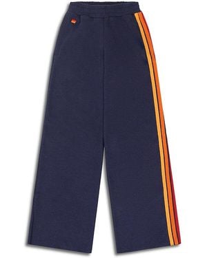 Aviator Nation Side Stripe Wide Leg Pants - Blue