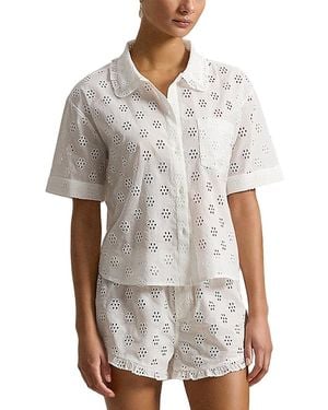 Polo Ralph Lauren Eyelet Embroidered Sleep Shirt - White